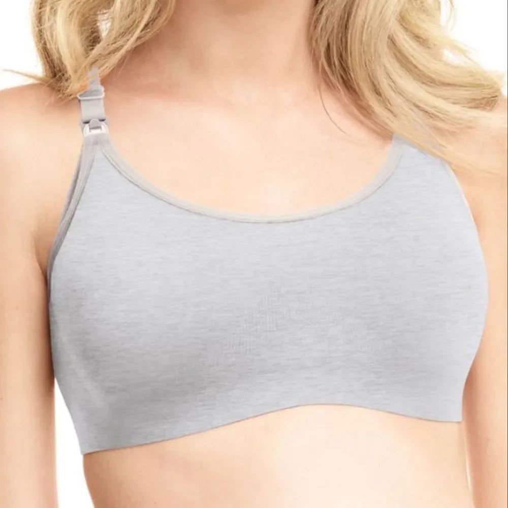 Playtex Nursing Seamless Racerback Wirefree Crop Bra Heather Gray Small NWT